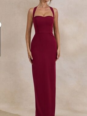 Club L London Heloira Burgundy Sweetheart Maxi Dress | Size 4 | NWT